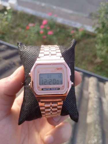 Led digitaluhr roségold - led,