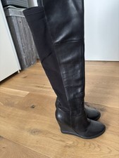 Guess Overknees Plateau Schwarz mit Stretch Einsatz Größe 37
