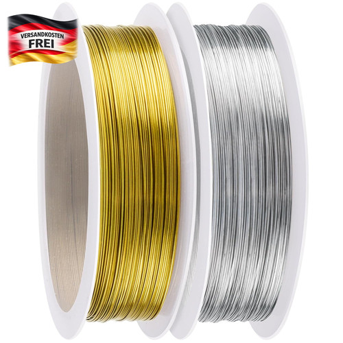 Basteldraht 3mm gold silber - 0.3mm,
