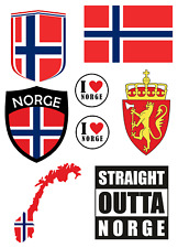 Norwegen 8 x Aufkleber Karte