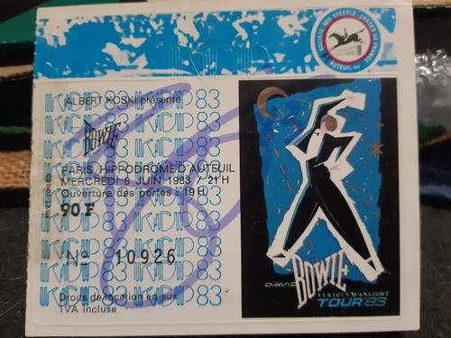 David bowie autogramm ticket - david,