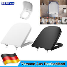 Wc Sitz mit Absenkautomatik Toilettendeckel Klodeckel Duroplast Eckige Form DE