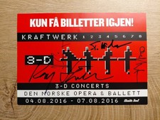 Signiertes KRAFTWERK Tour Flyer - Poster Plakat OSLO 2016 Autogramm 