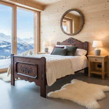 Voglauer Bett Landhaus 1700 braun retro Holzbett Einzelbett Kinderbett Gästebett