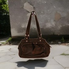 Handtasche von Bree, braunes genarbtes Rindsleder mit Velourslederanteil *TOP*