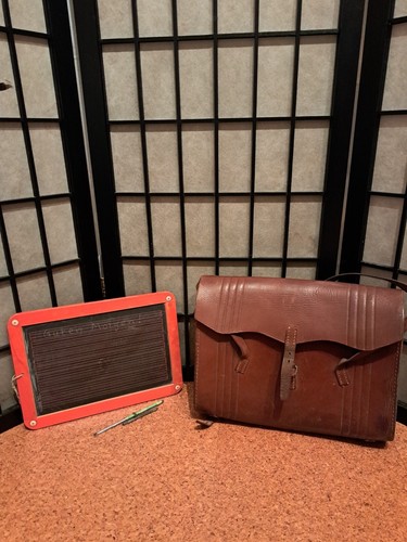 Alte lederschultasche mit - alte,