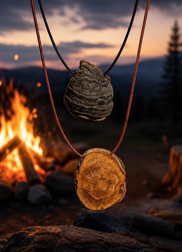 Zunderschwamm amulett unikat - amulett,