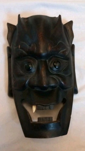 Holzmaske dämon fratze - holzmaske,
