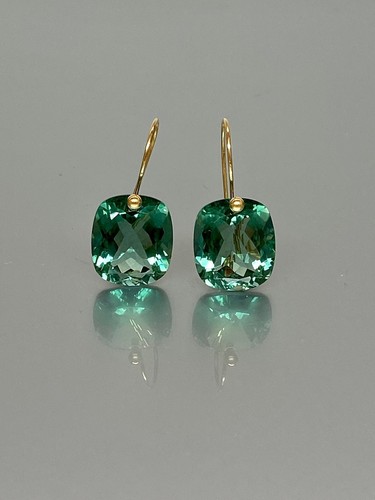 Ohrringe grüner amethyst 14k - ohrringe,