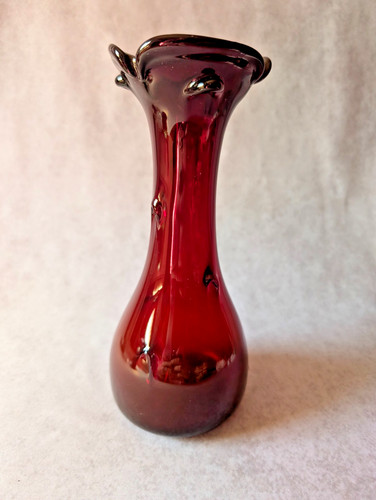 Vintage glas vase dunkelrot - vintage,
