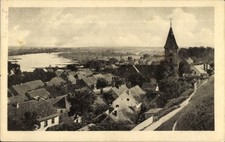 Ak Lebus an der Oder, Panorama, Kirche - 4690215