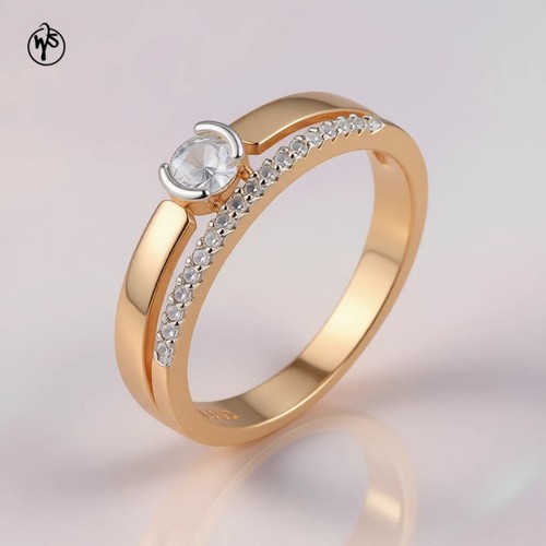 Ring mit zirkonia leuchtend - zirkonia,
