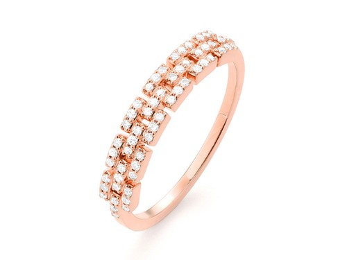 Ring 18kt roségold diamanten - roségold,