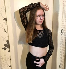 Crop Top Spitze S Bauchfrei