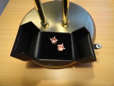 Ohrstecker gold 750 mit rosa Turmalinen u. Brillanten, Goldschmiedearbeit, 