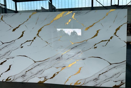 Marmor pvc weiß gold 244 - pvc, x