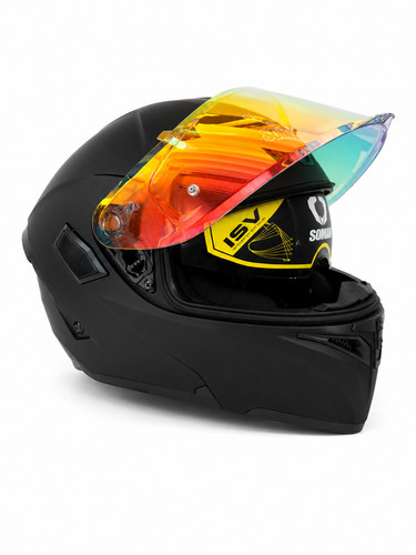 Motorradhelm schwarz klapphelm - motorradhelm,