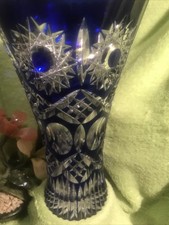 Kristall Vase Kobaltblau