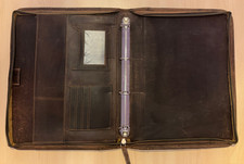 GreenLand Westcoast  Schreibmappe Ringbuch 4-Ring braun Leder für DINA4