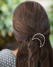 Haarspange Haaklammer Mond Silber