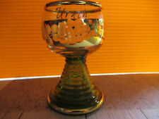 (Bad) Urach, Souvenir Römer, Schnaps, Glas, vergoldet, geschliffen, grüner Fuß