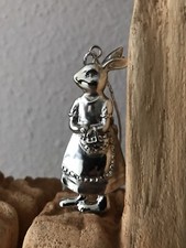 Hase Dekohänger Osterhase Anhänger Deko Silber Farben Shabby Vintage Höhe 7cm C