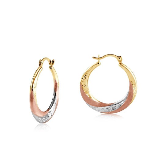 Dreifarbige gold creolen mm - creolen,