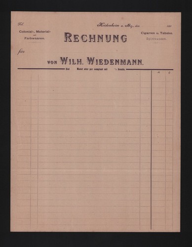 Heidenheim rechnungsbogen - heidenheim,,