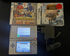 Nintendo DS Lite Silber Handheld Konsole inkl. 2 SPIELE plus Ladekabel