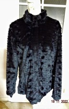 JUNAROSE WEBPELZ KUNSTPELZ FAUX FUR LONG JACKE KURZ MANTEL SCHWARZ GR.42/ 44 NEU
