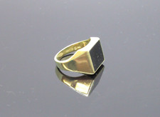 Vintage Prunk Herrenring 585 Gold Gelbgold 14 Karat schwarz Onyx signet RG66