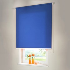 Seitenzugrollo Kettenzugrollo Rollo Sichtschutz - Höhe 240 cm mittelblau