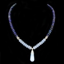 Saphir aquamarin halskette - saphir,