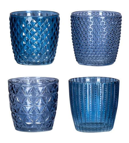 4er set windlicht 5cm glas - set,