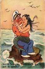 CPM Meerjungfrau mit Matrose