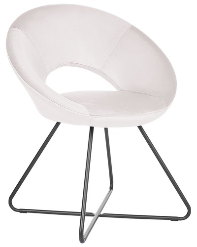 Sessel rund samt cremeweiß - sessel,