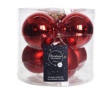 6 Weihnachtskugeln 8cm Glas Christbaumkugeln Christbaumschmuck glänzend matt uni
