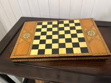 Antikes Altes Schachspiel  Spielbrett mit Einlegearbeiten