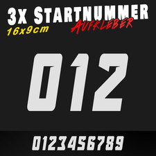 3x Startnummern Zahlen