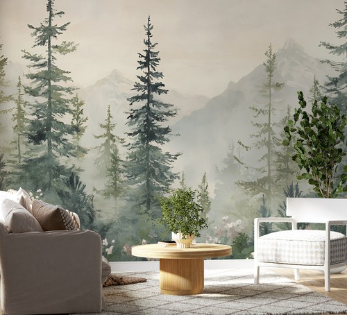 Tapete mit waldlandschaft - tapete,