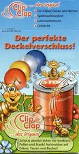 4 x ClipClap-Deckel "Neutral" Deckel für Glas / Becher, Wespenschutz, Bierglas