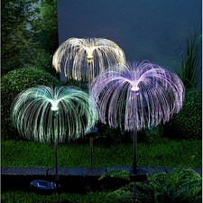 3er-Set Solar-Gartenstecker Fantasia Stab aus Edelstahl mit Erdspieß LED