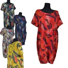 Damen Kleid Long Sommer Leinen