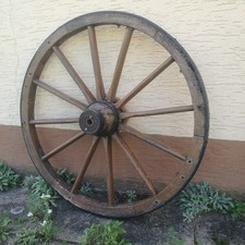 Altes Wagenrad Holz Rad Speichenrad mit Eisenring  100 cm  Garten Deko