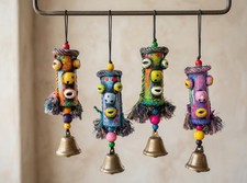 Ethno Holz Windspiel Maske