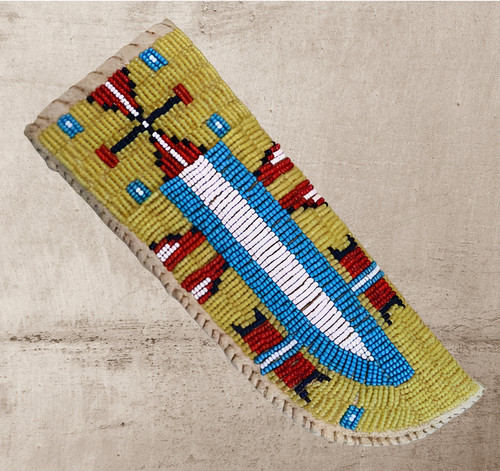 Native beaded messerhülle - native,