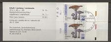 Pilze, Mushrooms - Schweiz - 1 Markenheft/Booklet gestempelt 1994