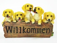  Willkommen Dekofigur Hund