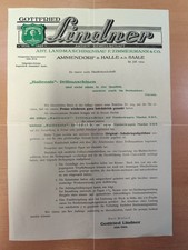 Schreiben Gottfried Lindner Prospekt Traktor brochure M4