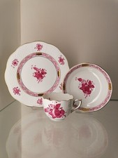 Herend Apponyi Purpur Mokka Gedeck 3 teilig Espresso 711 AP und 516 1/2 AP